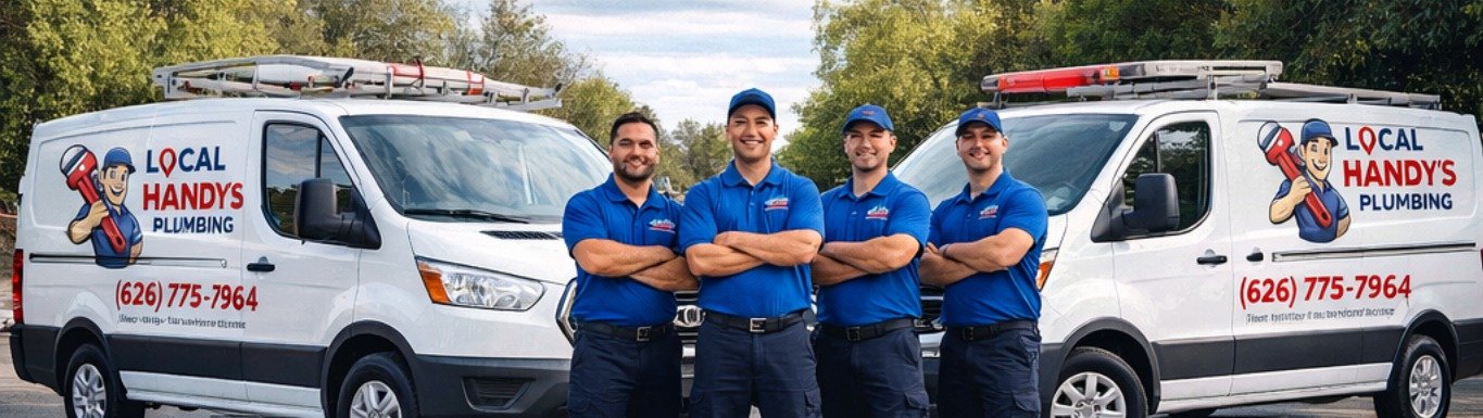 Local Handy’s Plumbing crew and vans